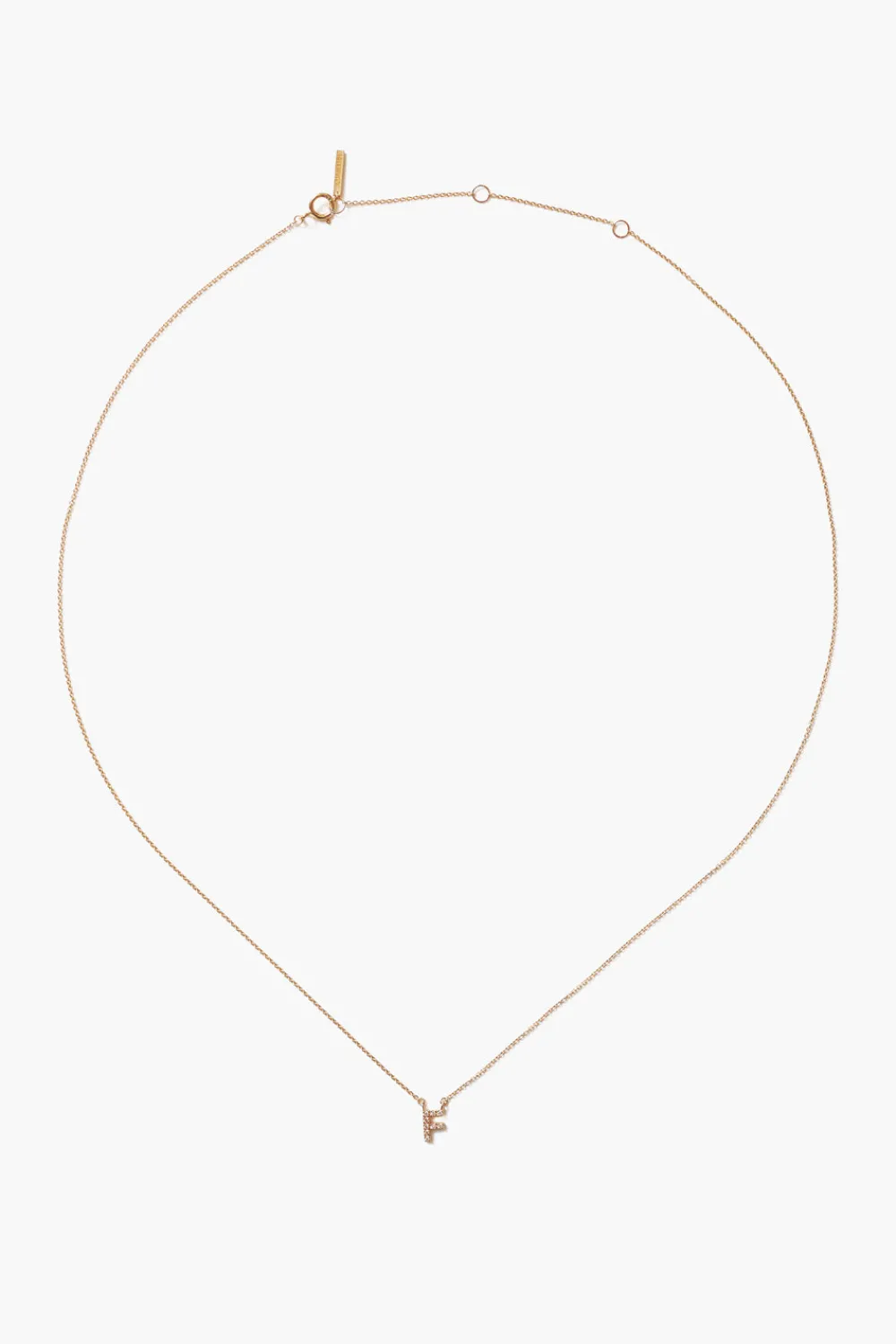 Chan Luu 14k Gold and White Diamond Initial Necklace