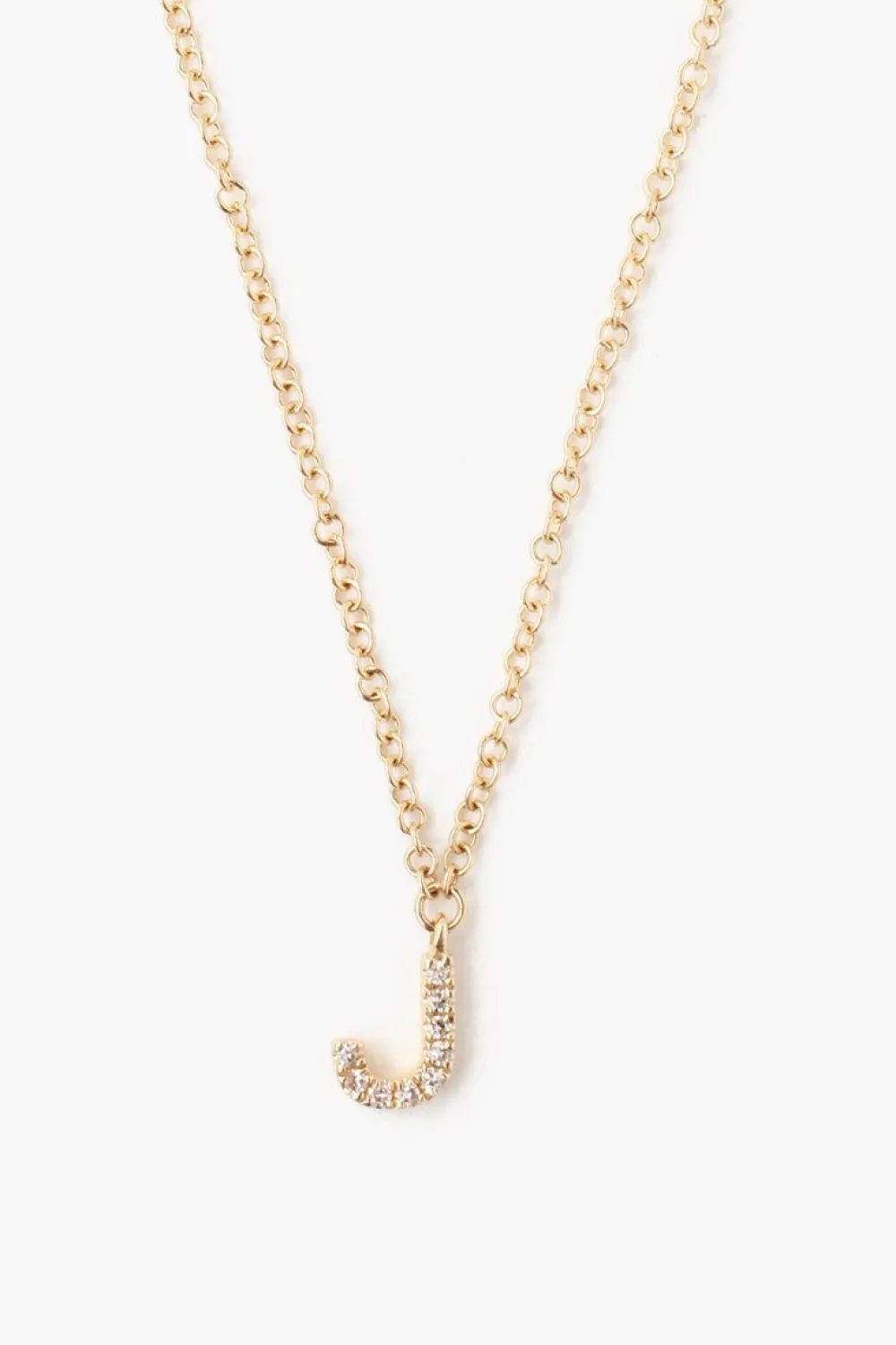 Chan Luu 14k Gold and White Diamond Initial Necklace