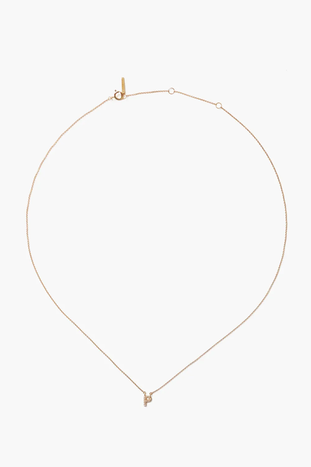 Chan Luu 14k Gold and White Diamond Initial Necklace