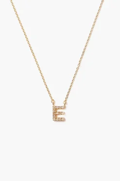 Chan Luu 14k Gold and White Diamond Initial Necklace