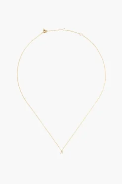 Chan Luu 14k Gold and White Diamond Initial Necklace