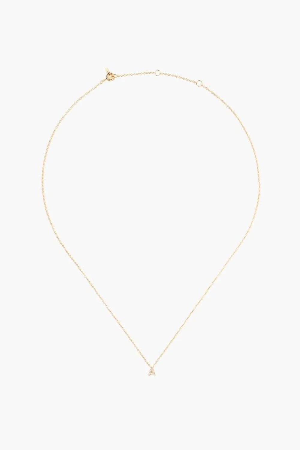 Chan Luu 14k Gold and White Diamond Initial Necklace