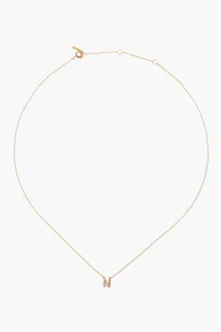 Chan Luu 14k Gold and White Diamond Initial Necklace
