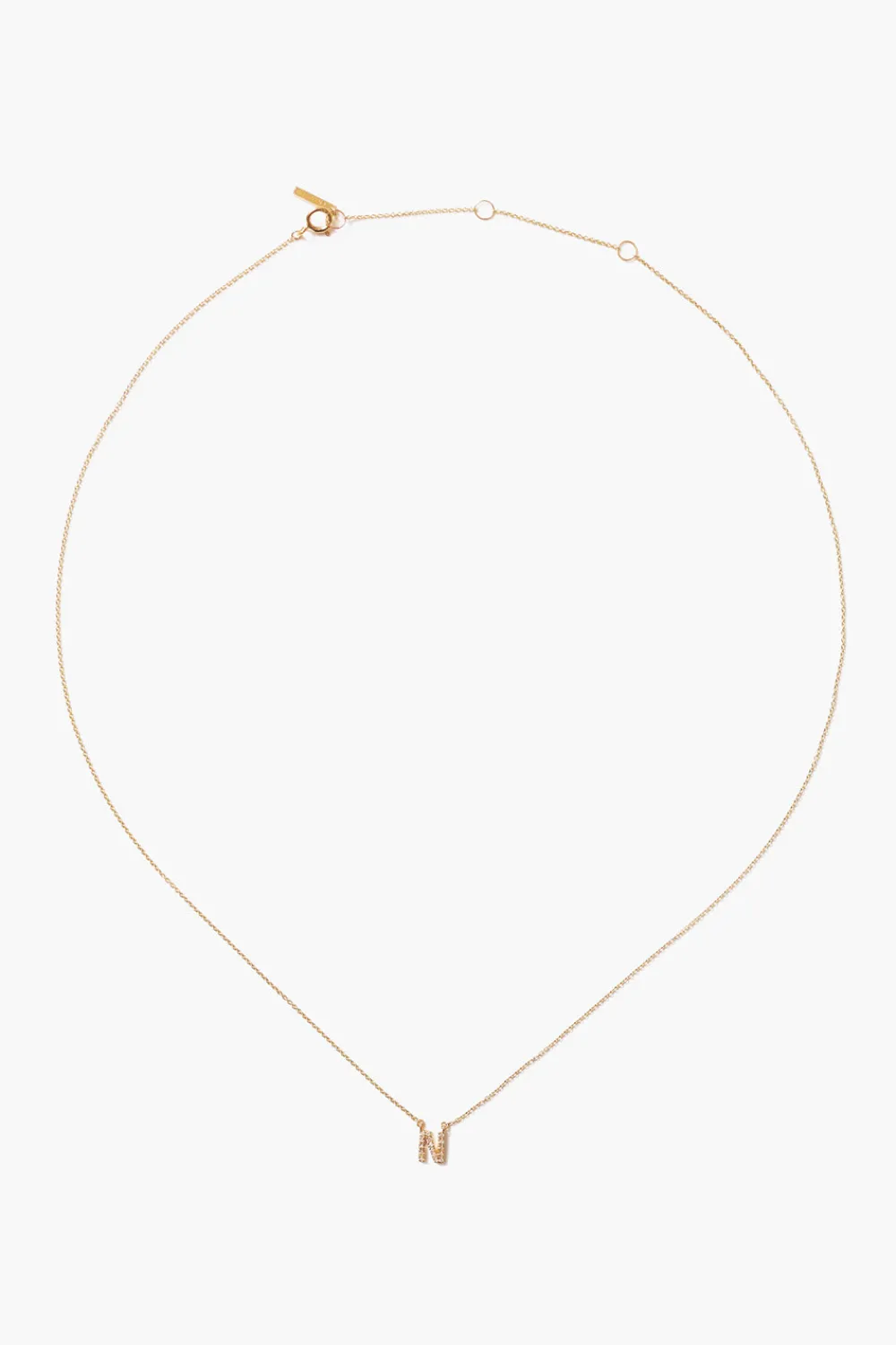 Chan Luu 14k Gold and White Diamond Initial Necklace