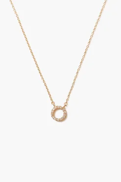 Chan Luu 14k Gold and White Diamond Initial Necklace