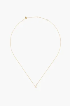 Chan Luu 14k Gold and White Diamond Initial Necklace