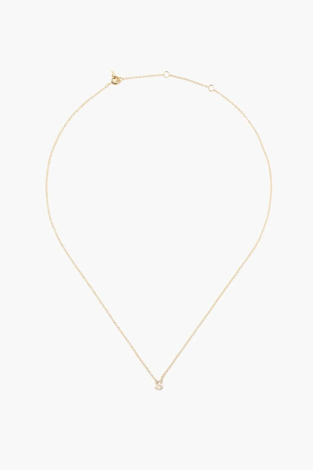Chan Luu 14k Gold and White Diamond Initial Necklace