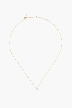 Chan Luu 14k Gold and White Diamond Initial Necklace