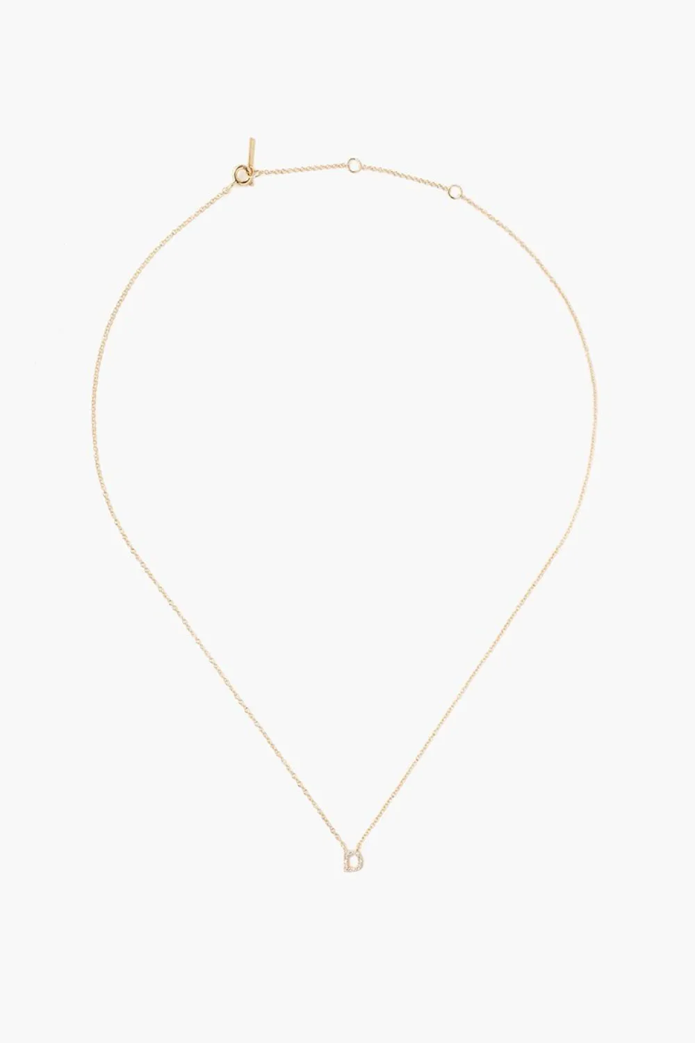 Chan Luu 14k Gold and White Diamond Initial Necklace