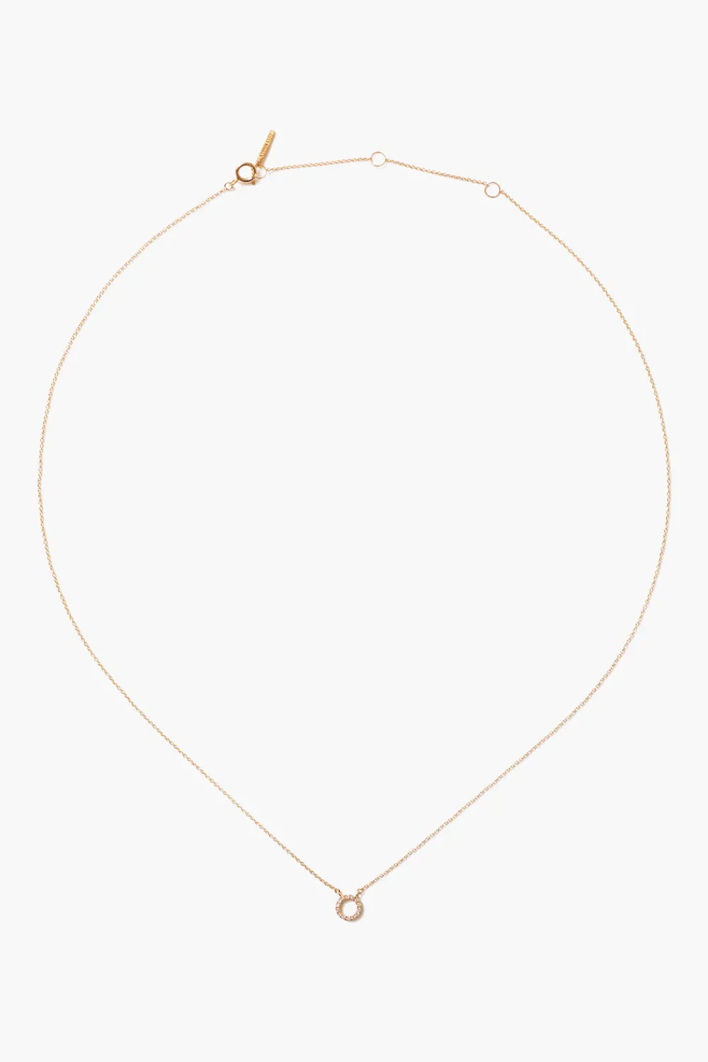 Chan Luu 14k Gold and White Diamond Initial Necklace