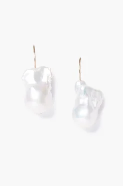 Chan Luu 14k White Le Baroque Earrings
