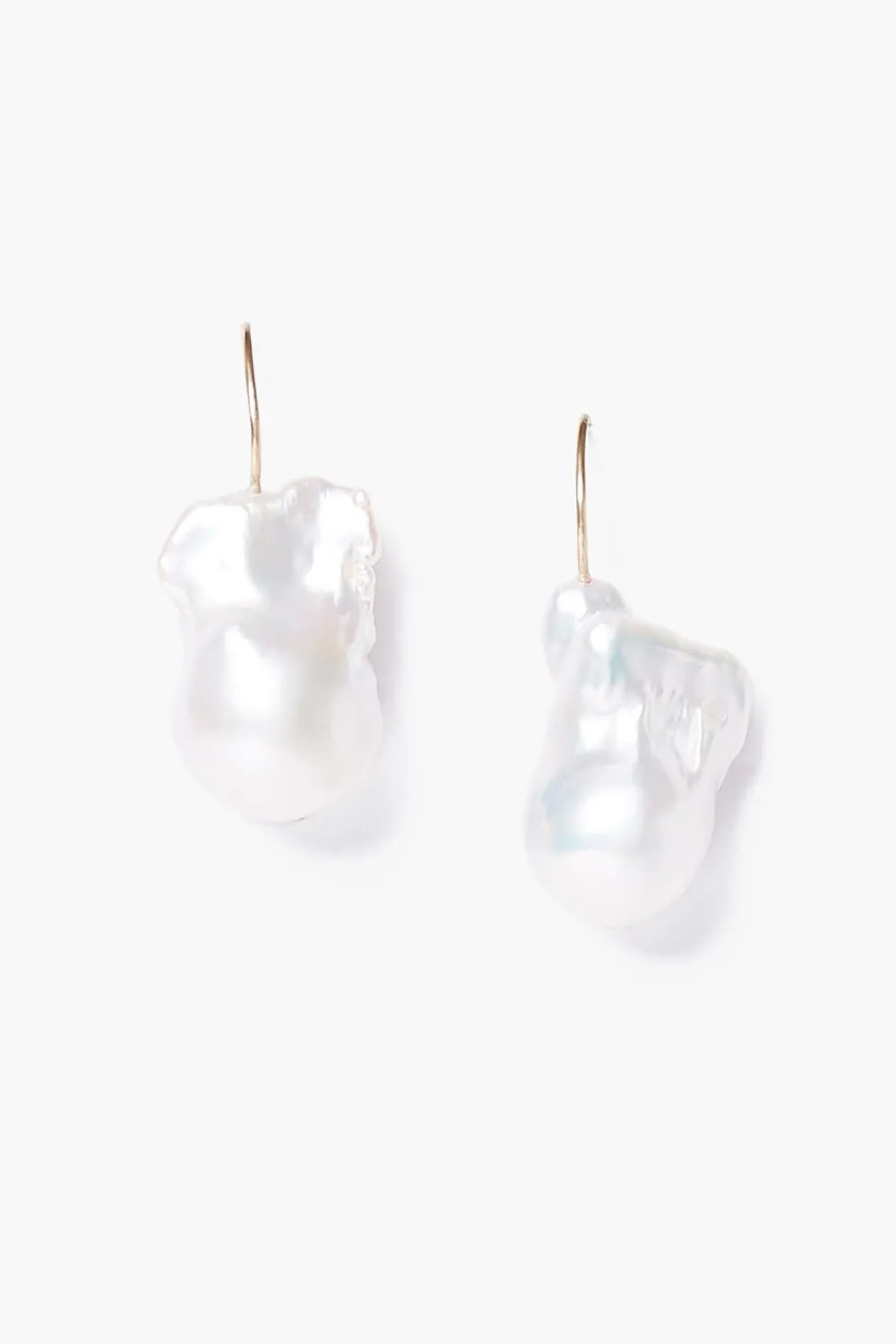 Chan Luu 14k White Le Baroque Earrings