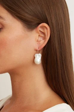 Chan Luu 14k White Le Baroque Earrings
