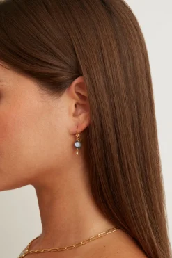 Chan Luu Kyanite and Pearl Drop Earrings