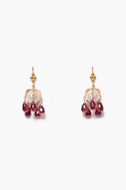 Chan Luu Lark Drip Earrings Garnet