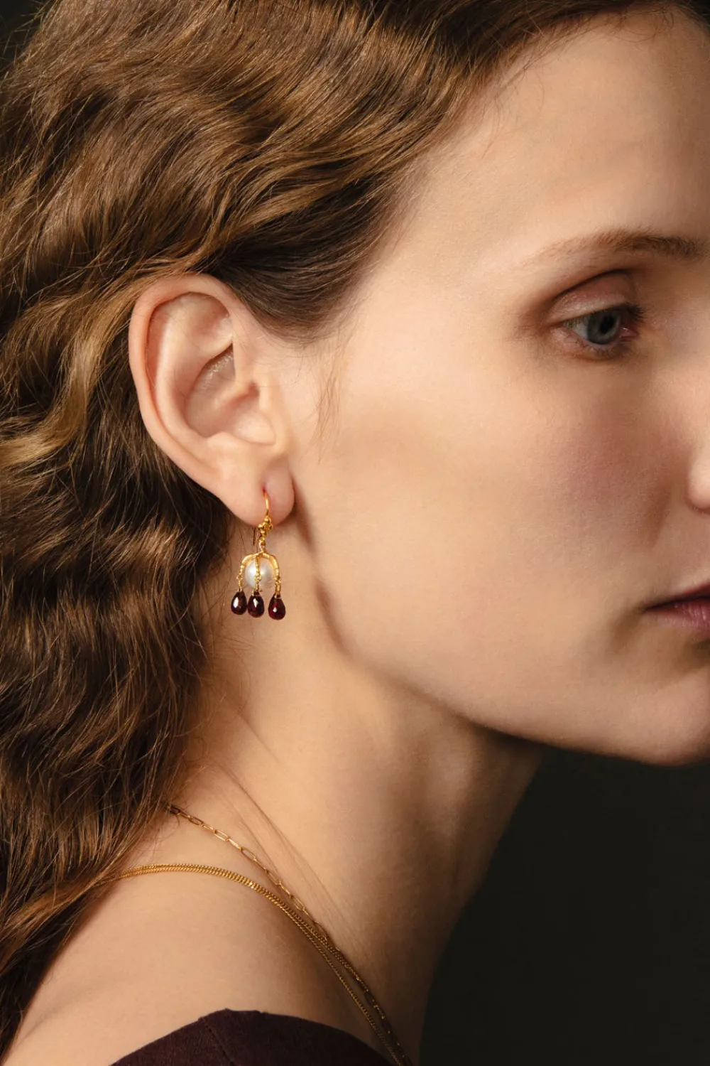 Chan Luu Lark Drip Earrings Garnet