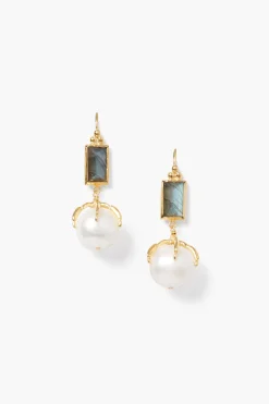 Chan Luu Lark Earrings White Pearl Mix