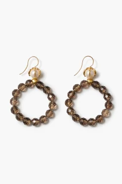 Chan Luu Lark Hoop Earrings Smoky Quartz