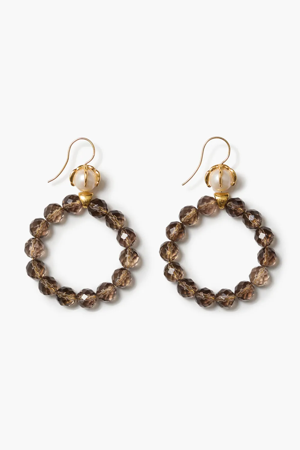 Chan Luu Lark Hoop Earrings Smoky Quartz