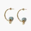 Chan Luu Lotus Hoop Earrings Aquamarine