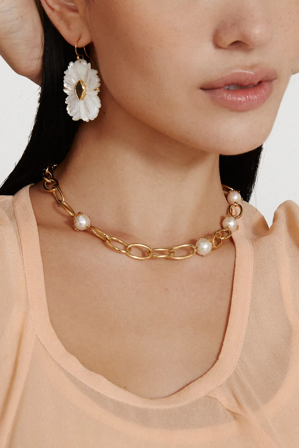Chan Luu Magnolia Earrings White MOP Mix