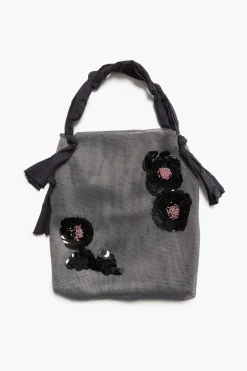 Chan Luu Mesh Net Sequin Tote Steel