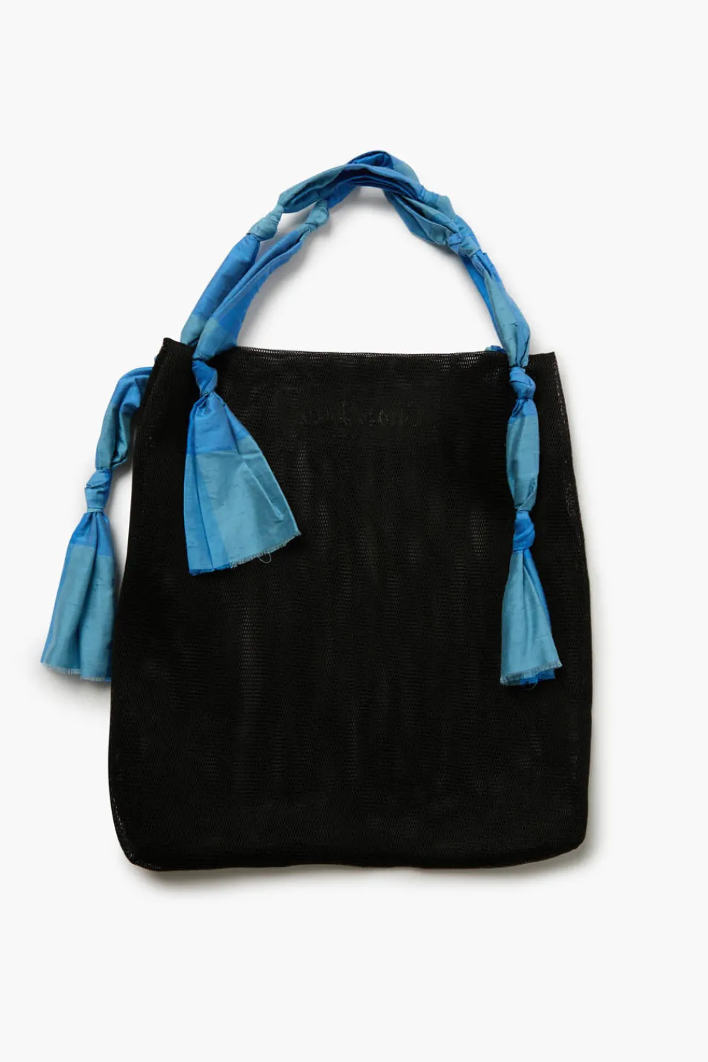 Chan Luu Mesh Net Tote Blue Check