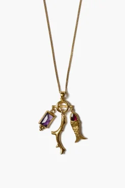 Chan Luu Mini Koi Charm Necklace Gold Mix