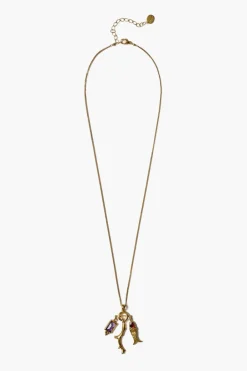 Chan Luu Mini Koi Charm Necklace Gold Mix