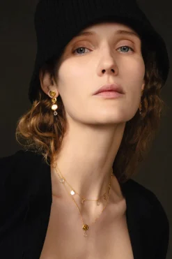 Chan Luu Mirage Coin Earrings Yellow Gold