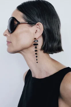 Chan Luu Mizumi Earrings Black Obsidian