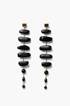 Chan Luu Mizumi Earrings Black Obsidian