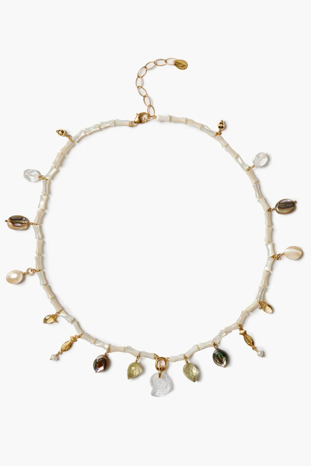 Chan Luu Nautilus Charm Necklace White Mix