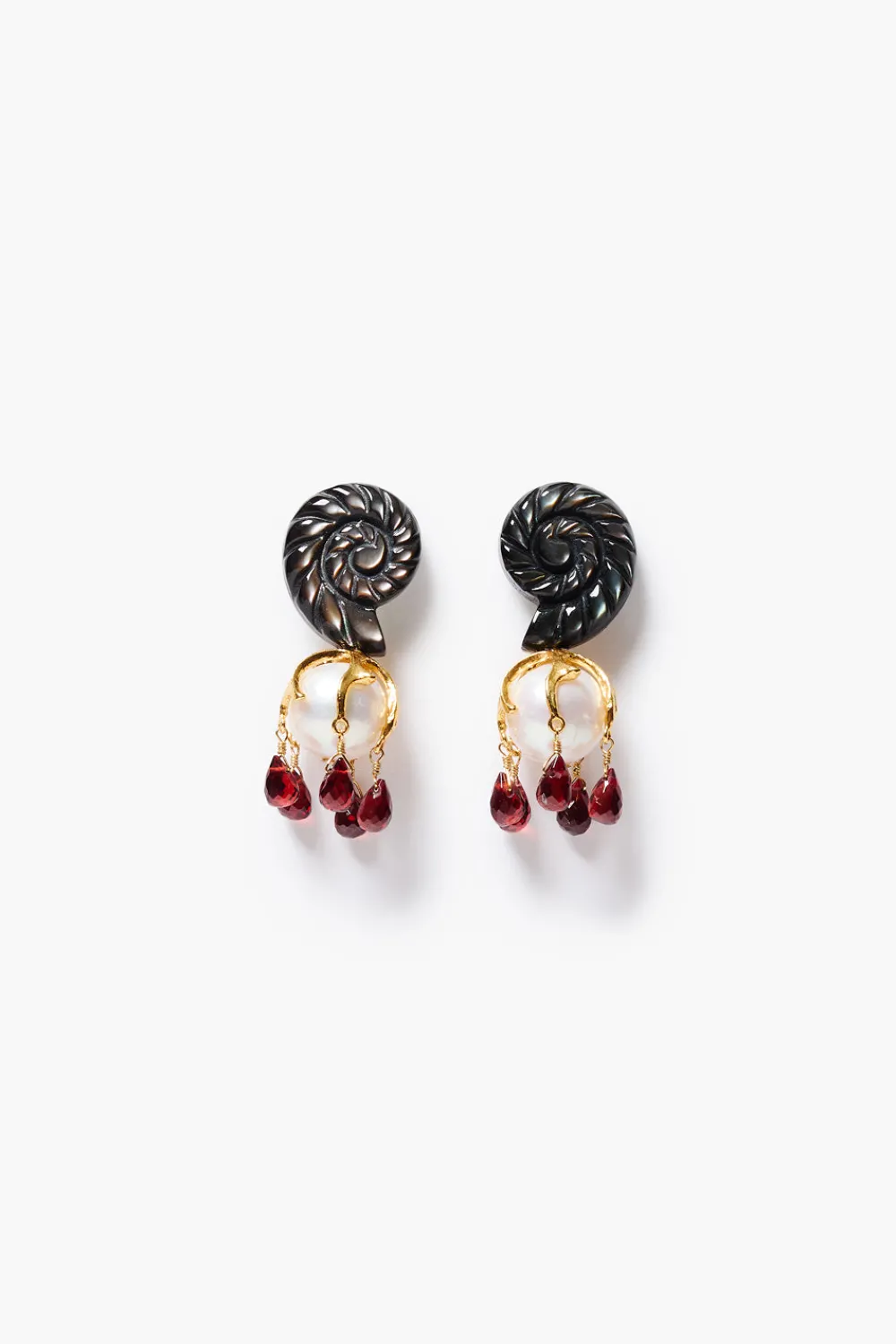 Chan Luu Nautilus Drop Earrings Black MOP