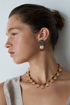 Chan Luu Nautilus Drop Earrings Black MOP