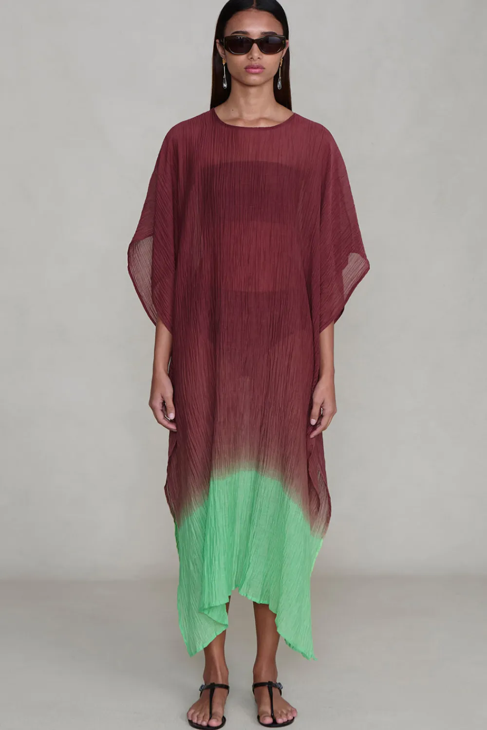 Chan Luu Obre Crinke Caftan ahogany
