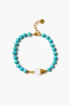 Chan Luu Orris Charm Anklet Turquoise