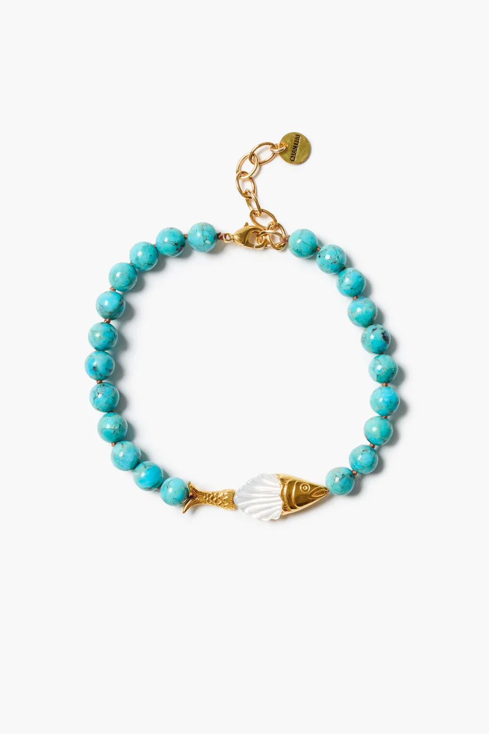 Chan Luu Orris Charm Anklet Turquoise