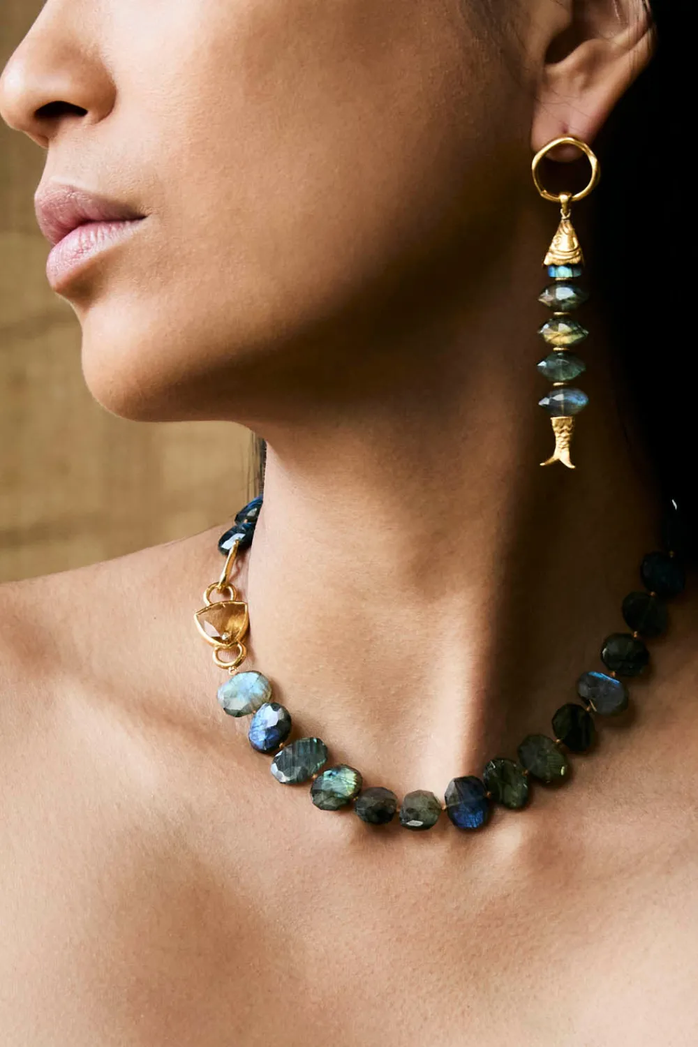Chan Luu Orris Earrings Labradorite