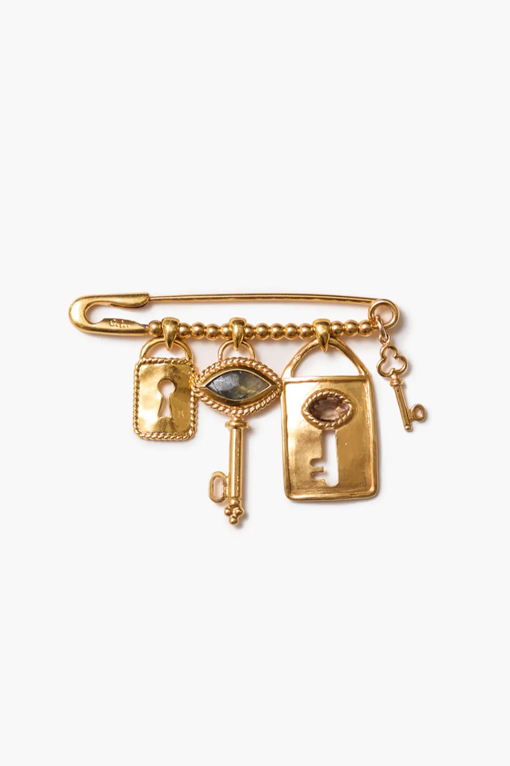 Chan Luu Padlock Brooch Yellow Gold