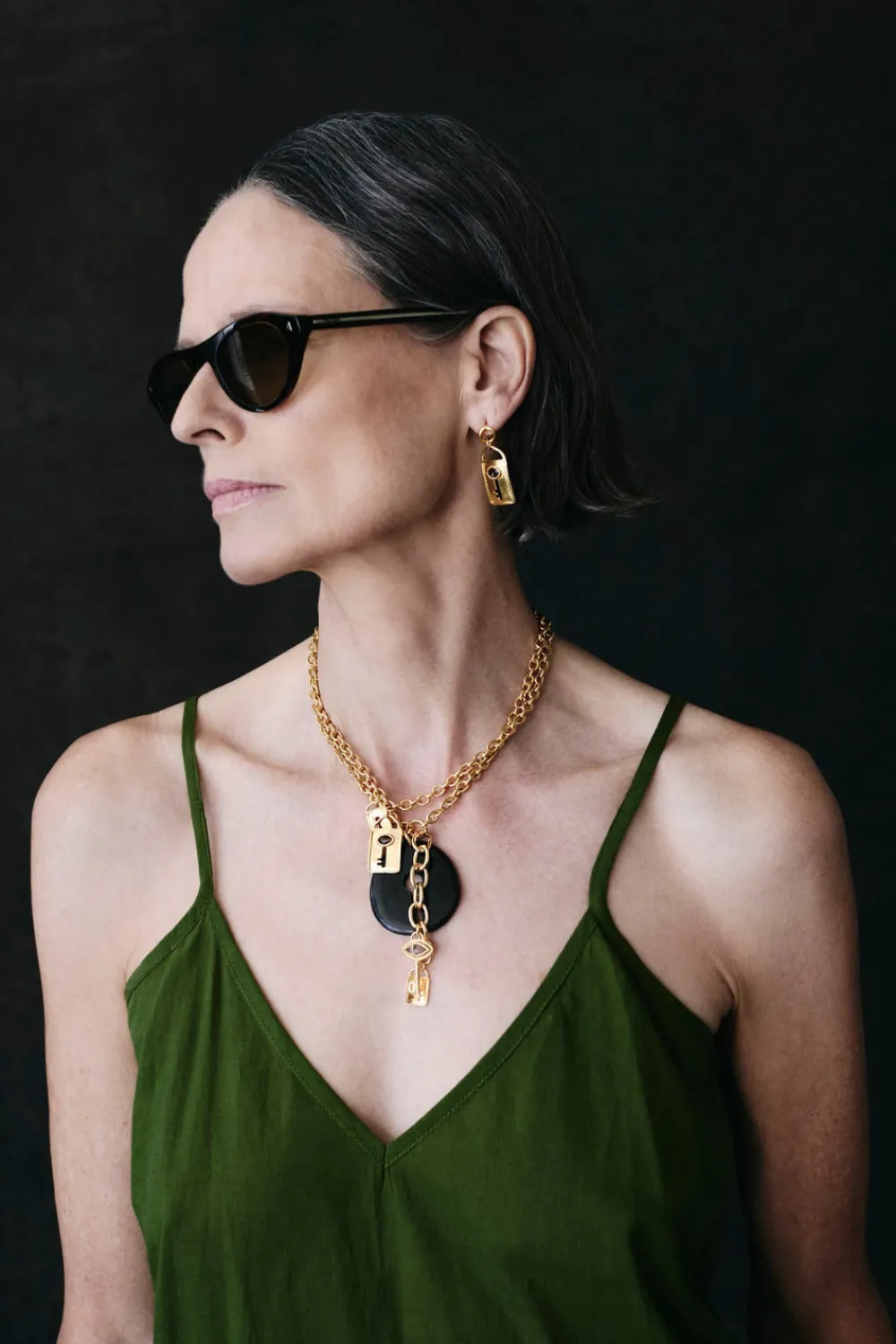 Chan Luu Padlock Earrings Gold