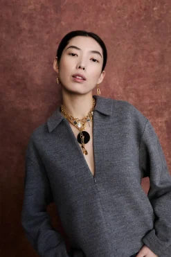 Chan Luu Padlock Necklace Black Horn