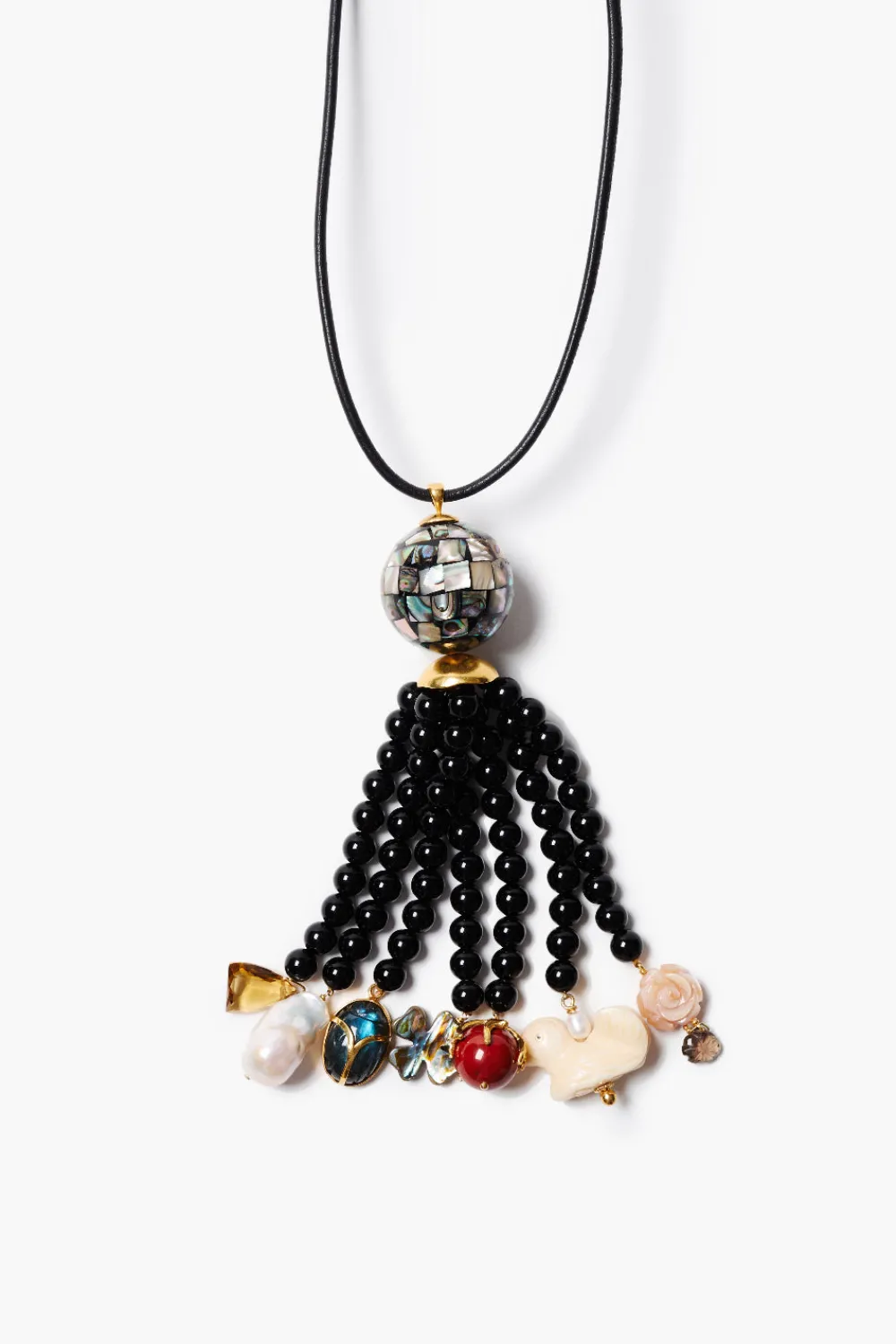 Chan Luu Palais Tassel Necklace Onyx