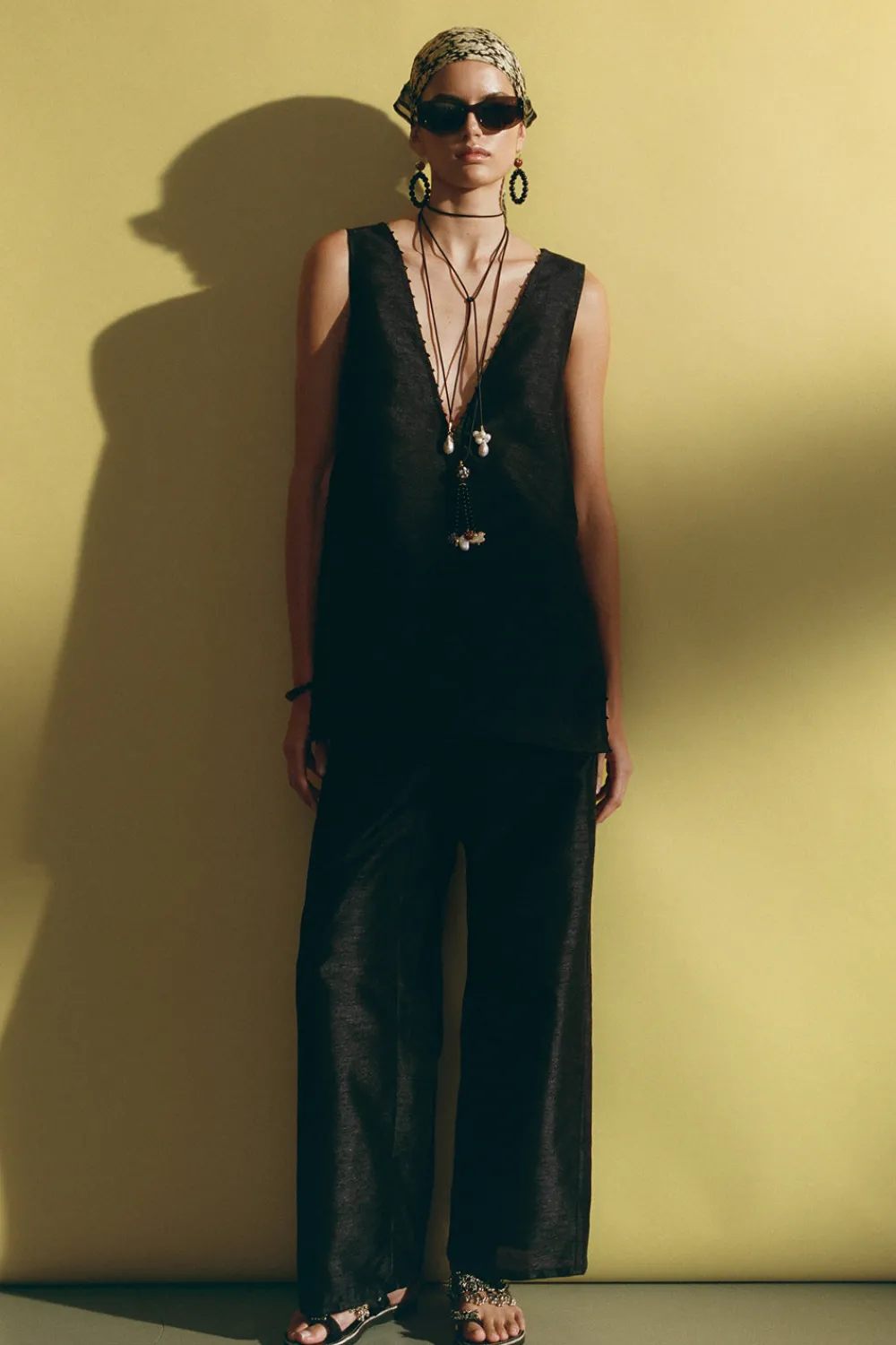 Chan Luu Palais Tassel Necklace Onyx