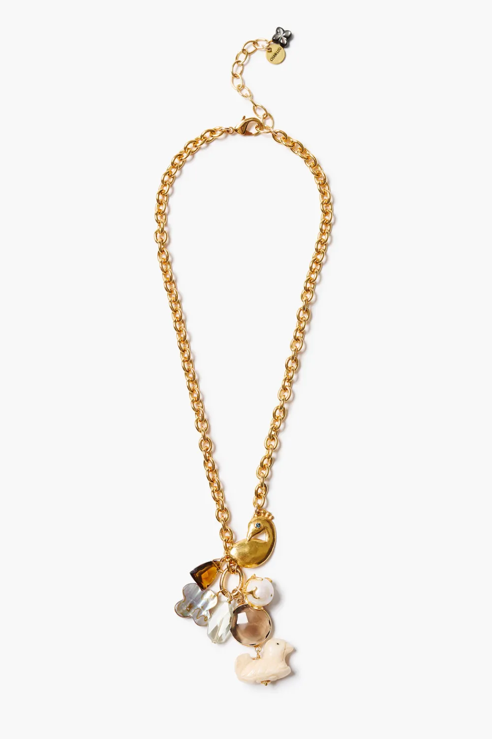 Chan Luu Peacock Charm Necklace Multi