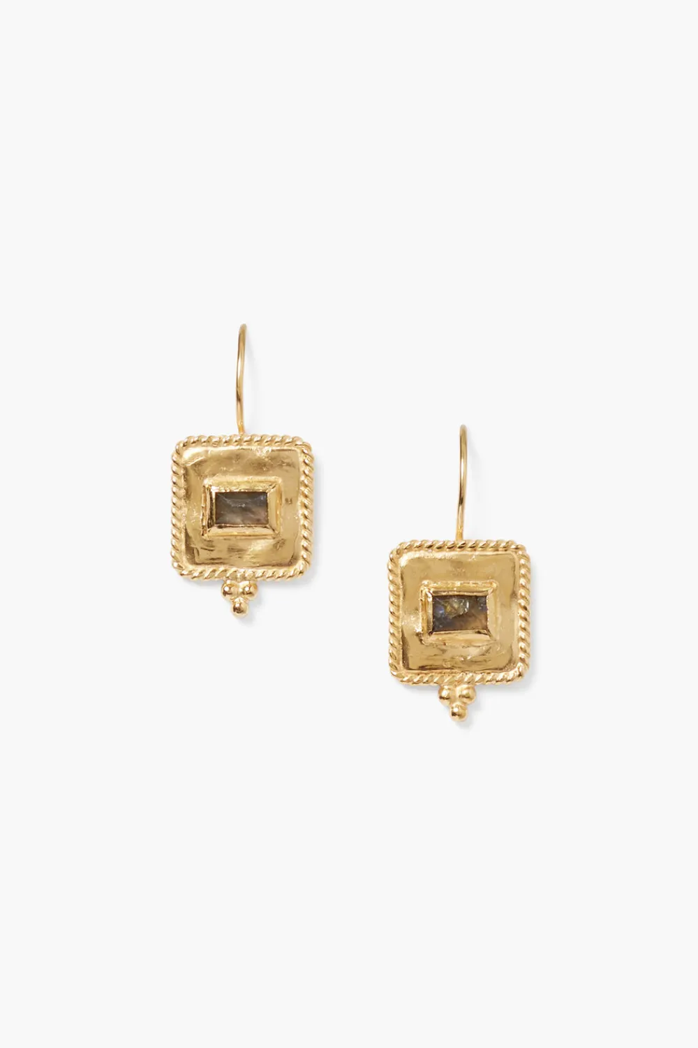 Chan Luu Pilar Earrings Gold Labradorite