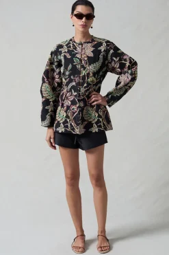 Chan Luu Pinch Wait Cardigan Back Jacquard