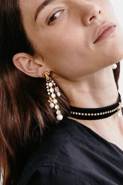 Chan Luu Pippa Cascade Earrings White Pearl
