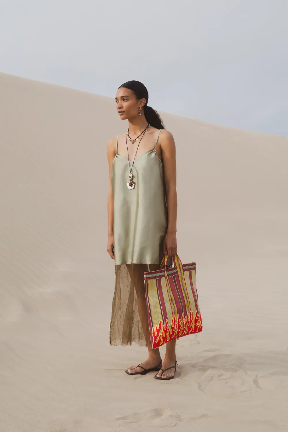 Chan Luu Recycled Market Bag Flame