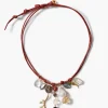 Chan Luu Romy Leather Charm Necklace Red